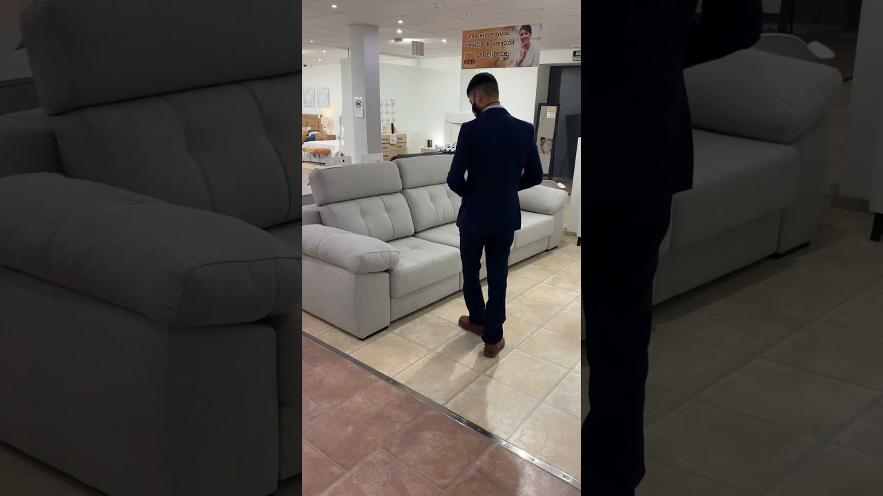 Sofa 3 plazas con 3 asientos deslizantes