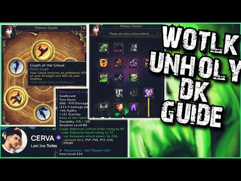 WOTLK Unholy DK PvP Starter Pack - Telants, Glyphs, Comps, Addons, Macros, Bis Gear for this season!