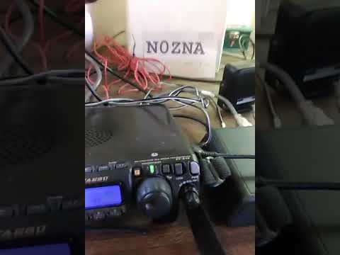 FT818ND set up inside for POTA hunting