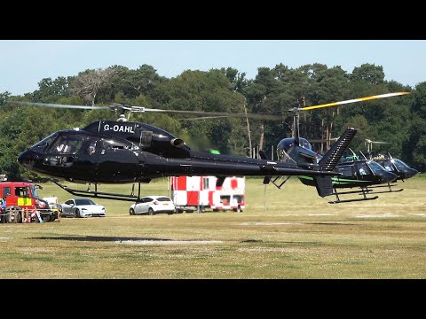 😮 Busy trafic Airbus Helicopters AS355N landing and takeoff at Royal Ascot heliport 2022 | avgeek