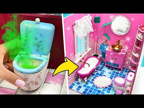Puppenbadezimmer komplett umgestalten || DIY CRAFTS!