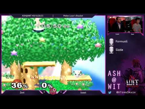 Zest (Puff) vs Sveet (Fox) - Melee Loser's Bracket ASH@WIT 6/26/15