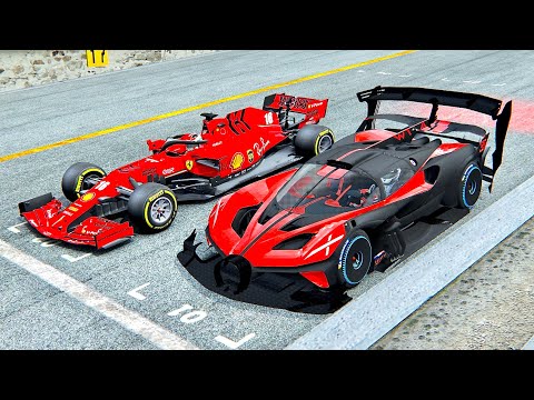 Bugatti Bolide GTR vs Ferrari F1 2020 - Drag Race 2 KM