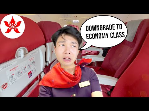 HONG KONG AIRLINES DOWNGRADED ME FROM BUSINESS CLASS // No Hot Meal in ECONOMY CLASS