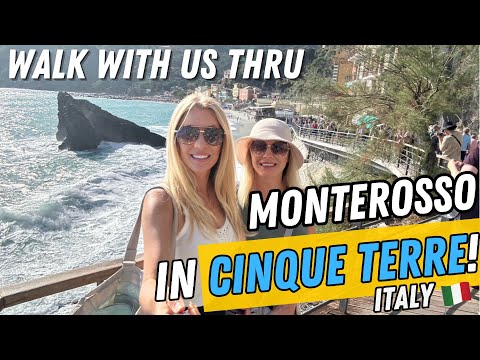 Cinque Terre Italy 4k Walking Tour! ENTIRE Monterosso Beachfront Walk & Immersive Sound [4k UltraHD]