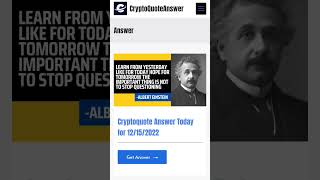 Cryptoquote Answer Today for 12/15/2022