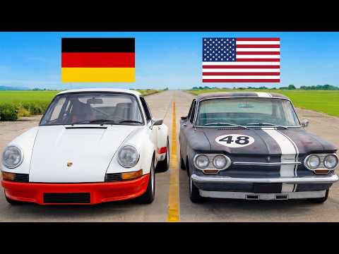 Corvair vs Porsche, USA vs Germany: RACE