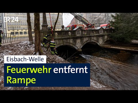 Münchner Eisbachwelle - Feuerwehr entfernt Rampe | BR24