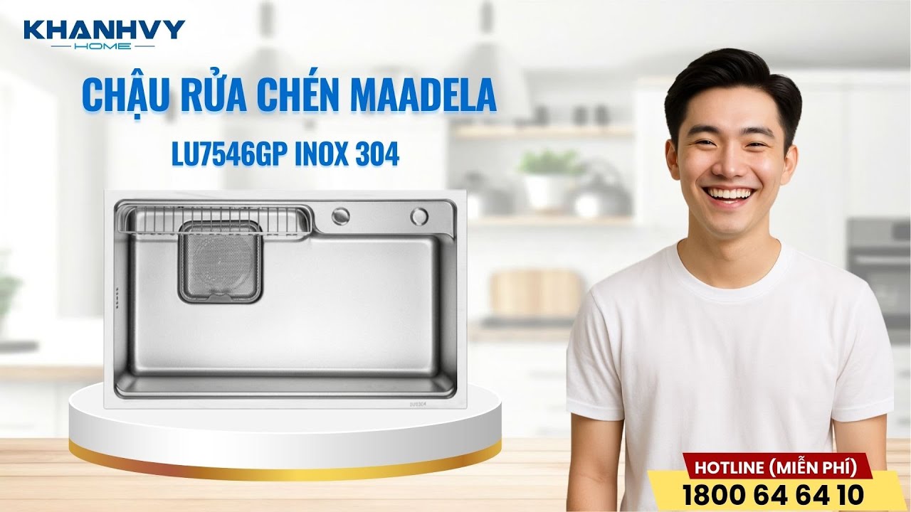 Chậu rửa chén Maadela LU7546GP inox 304