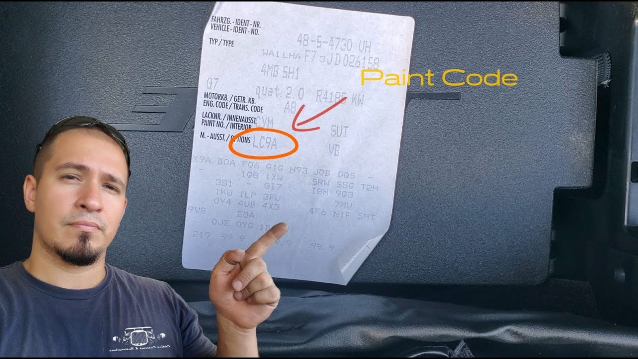 Audi Paint Code Location