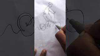 🚴 one line drawing #art #shortsfeed #shorts #onelineart #onelinedrawing