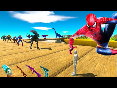 SPIDER-MAN  and FPS AVATAR RESCUE MISSION DEATH RUN - Animal Revolt Battle Simulator