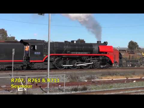 R707,  R761 & R711 - Triple Headed Steam to Seymour  19th july 2015