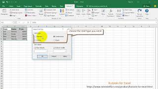 How to set cell size in cm in Excel?