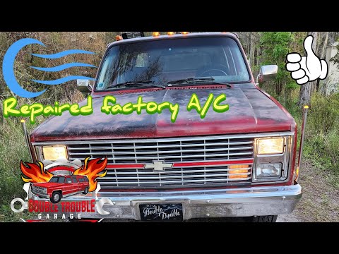 Repair and charge factory A/C New Harrison compressor install @DoubleTroubleGarage