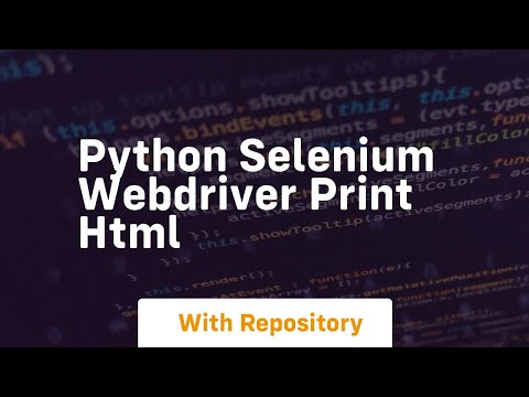 Selenium Python Print Page