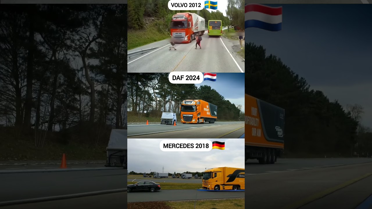 Volvo vs Mercedes vs DAF: AEB Brake Test