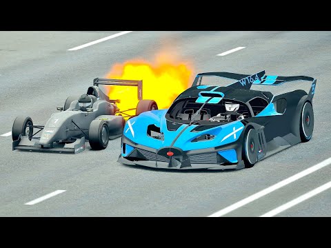 Bugatti Bolide vs Formula Jet Engine - Drag Race 20 KM