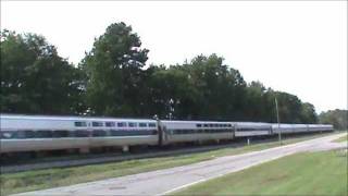 preview picture of video 'Amtrak and CSX mixed freight Northbound. Lucama, NC.'