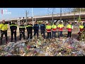 Rode en witte geraniums geplant op plek bloemenzee Utrecht [RTV Utrecht]