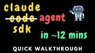 Claude Agent SDK - complete walkthrough in 12 mins!