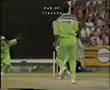 Cricket - Wasim Akram taking a wicket in 1992 World Cup
