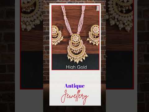 Antique jewelry high gold polish designer party wear long an...