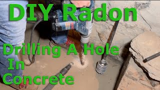 How To Drill Hole In Concrete - The EASY Way - DIY Radon Mitigation