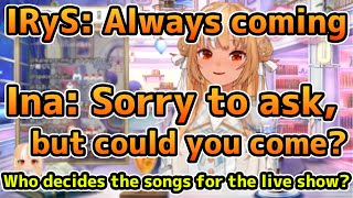 IRyS: Always coming. Ina: Sorry to ask, but could you come? 【IRyS / hololive】