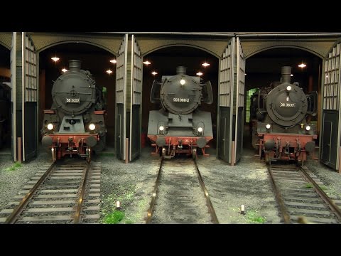 Die wunderschöne Modellbahn Dreibau-Ost in Spur 1 mit Dampfloks von Märklin und KM1 und Kiss
