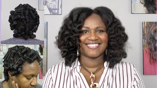 Styling MULTIPLE TEXTURES & LENGTHS| Dry Sponge Roller Set on Natural hair