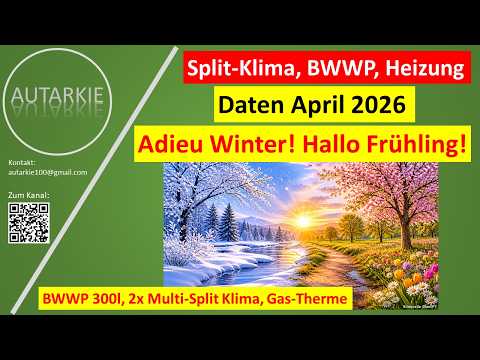 ADIEU WINTER! HALLO FRÜHLING! - Verbrauchsdaten April Split-Klima, BWWP, Gastherme - Folge 523 #4k