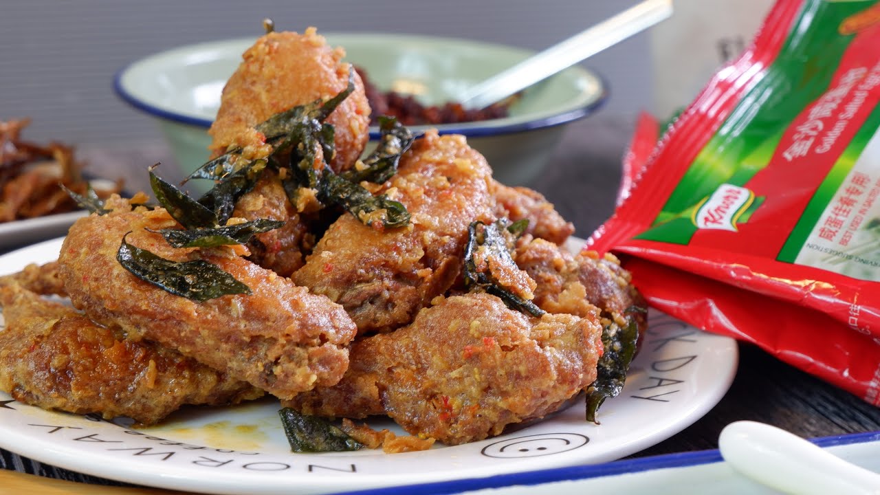 Simplified Recipe Best Crispy Salted Egg Chicken ft