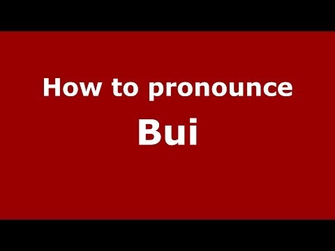 How to pronounce Bui (Italian/Italy)  - PronounceNames.com