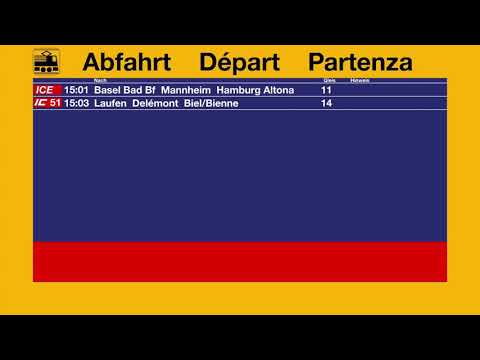 Basel SBB, Ihre nächsten Verbindungen (ICE nach Hamburg, IC51 nach Biel/Bienne)