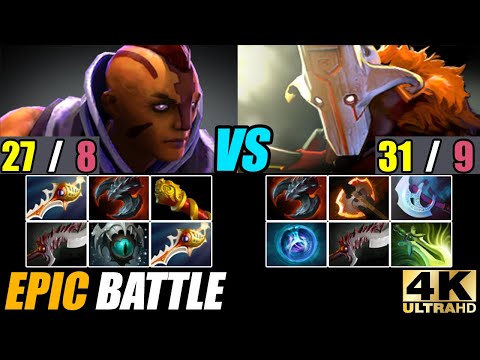 2X Divine Rapier Anti Mage VS Pro Juggernaut Epic Battle Fight Dota 2 Pro Gameplay