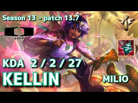 【KRサーバー/C1】DK Kellin ミリオ(Milio) VS NS Peter ルル(Lulu) SUP - Patch13.7 KR Ranked【LoL】
