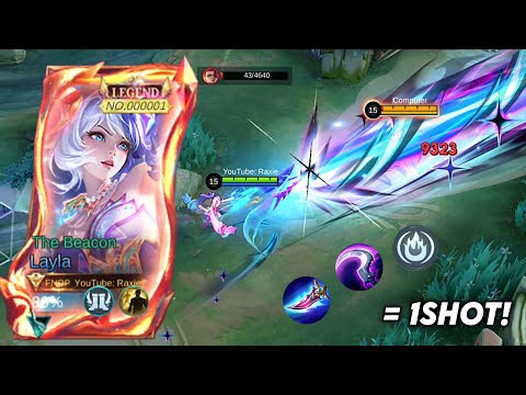 LAYLA NEW ONESHOT ULTI BUILDS & EMBLEMS!!🤯🔥 (TUTORIAL)
