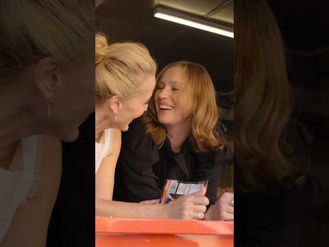 Gillian Anderson & Hannah Einbinder at the TEENAGE SEX AND DEATH AT CAMP MIASMA food truck pop-up.