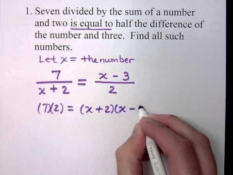 Applications of Rational Expressions, and Word Problems - Expii