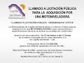 LLAMADO A LICITACIÓN PÚBLICA PARA LA ADQUISICIÓN POR UNA MOTONIVELADORA.