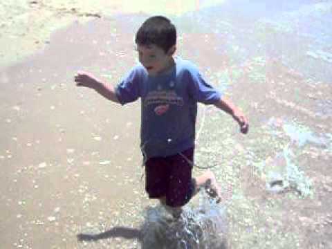 Kids racing at the beach