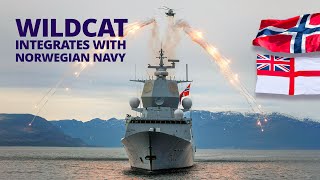 Royal Navy Wildcat helicopters prepare for carrier strike mission with Norwegian Navy