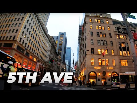 ⁴ᴷ⁶⁰ Walking NYC (Narrated) : Fifth Avenue from 60th Street to 23rd Street (Flatiron Building)
