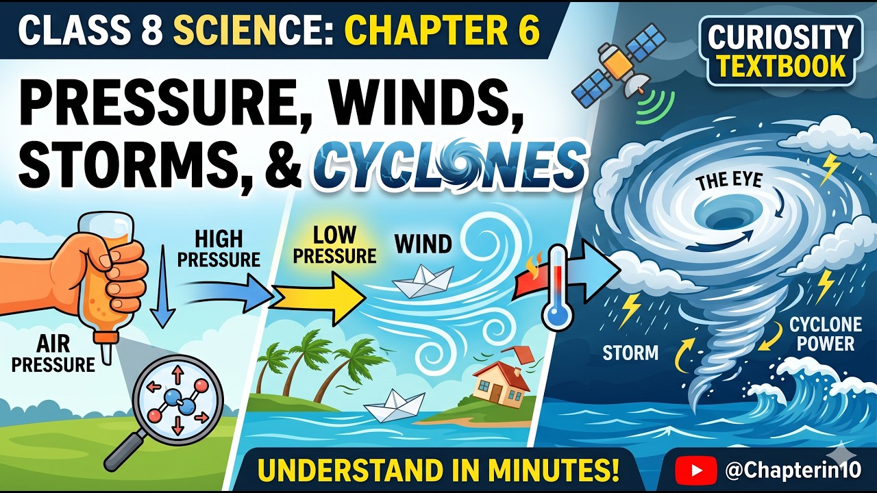 Class 8 Science Chapter 6 |  Pressure, Winds, Storms and Cyclones  | Curiosity Textbook
