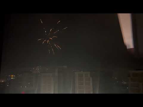 New Year's Eve 2024, midnight fireworks in Tirana, Albania.