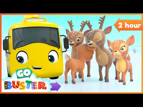 Cute Baby Reindeer! 🦌🎄 |  2 Hours Holiday Adventure❄️ | Go Buster - Bus Cartoons & Kids Stories
