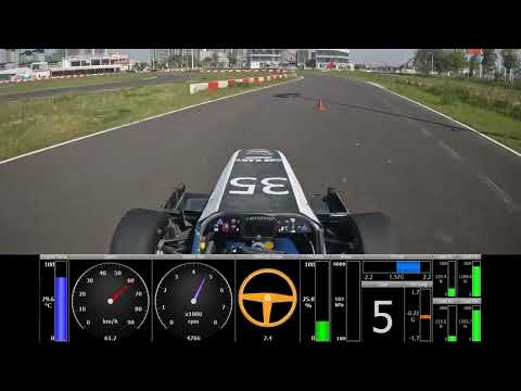 WUT Racing 2023 testing onbroad with data display