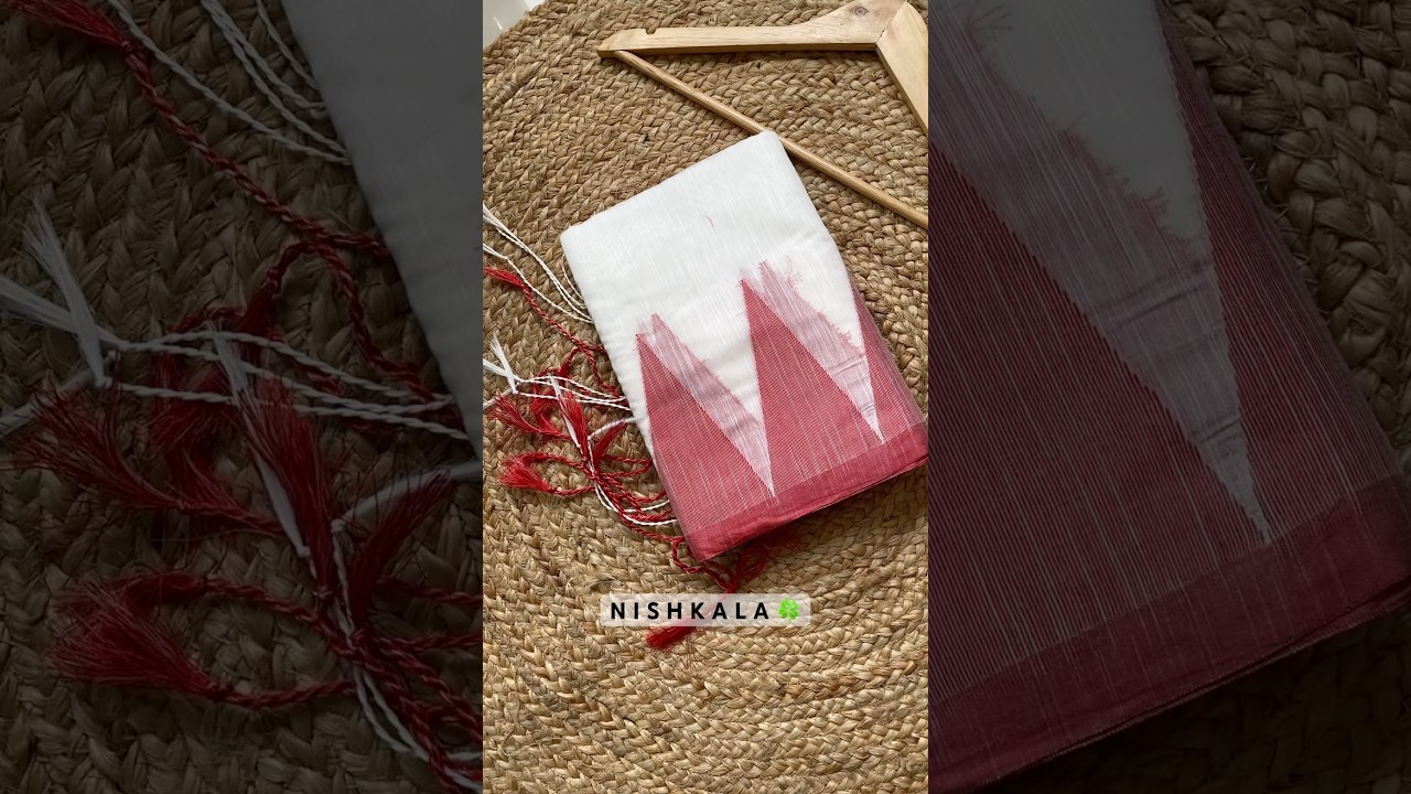 Handloom Red & White Saree ✨ #saree