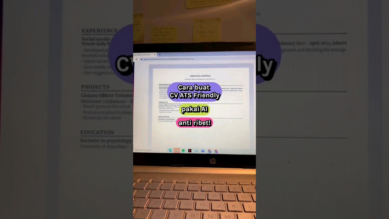 Bikin CV cuma butuh 5 menit doang!🤩 #shorts #cv #ai #mahasiswa #jobseekers #jobsearch #apply #karir